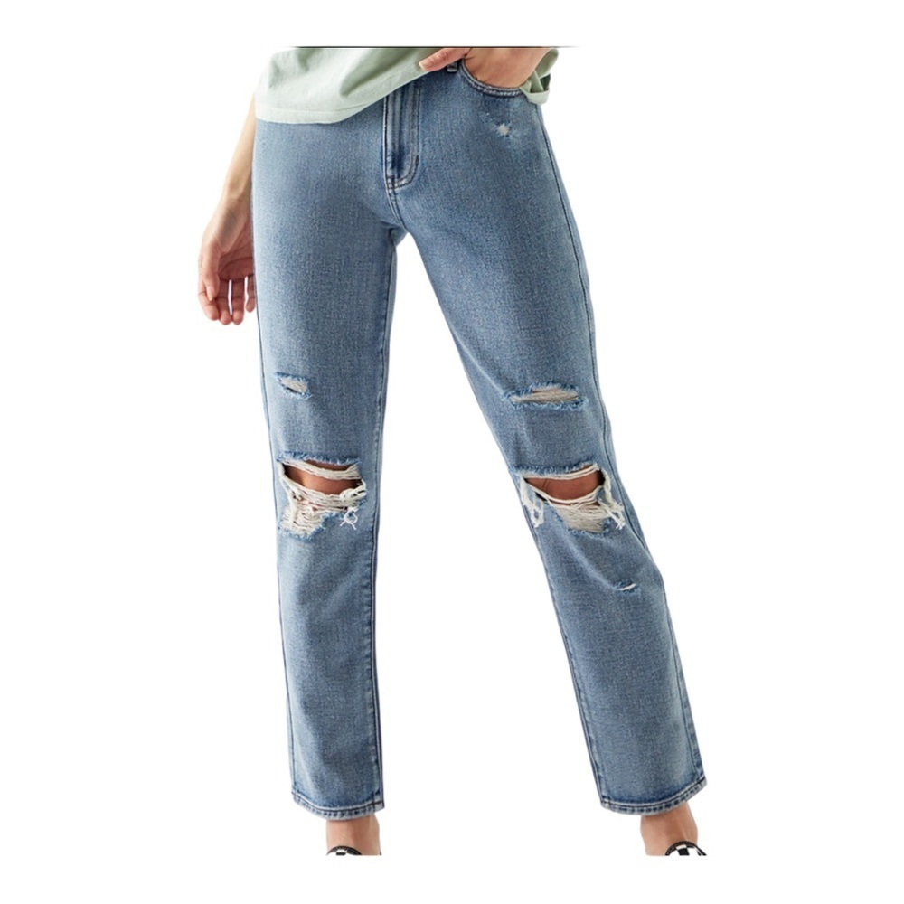 PacSun Destroyed Mom Denim Jeans Women’s SZ 26 Medium Wash High Waisted‎ NEW